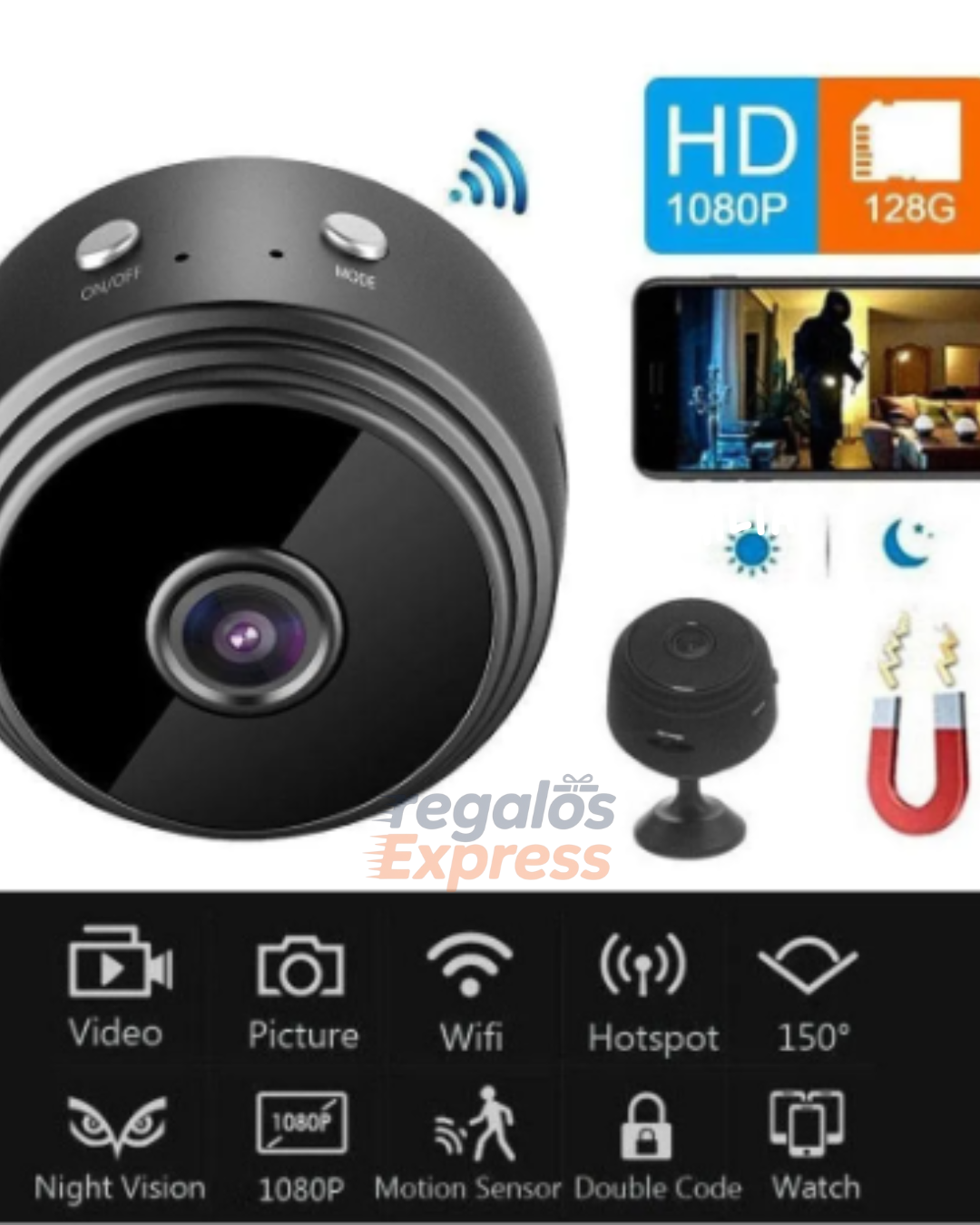 Mini Cámara de Seguridad espía 360